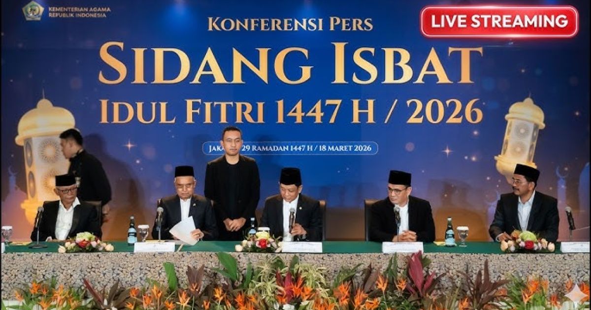 Hasil Sidang Isbat, Pemerintah Putuskan Idulfitri 1 Syawal 1447 H Jatuh Pada Sabtu 21 Maret 2026