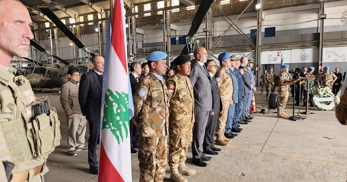 UNIFIL menggelar upacara memorial bagi tiga prajurit TNI yang gugur dalam misi perdamaian dunia di Lebanon Selatan, Kamis (2/4/2026).