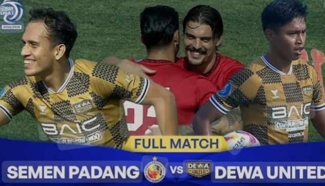 Hasil BRI Liga 1 2024/2025 : Dewa United Pesta Gol di Kandang Semen Padang, Skor 1-8