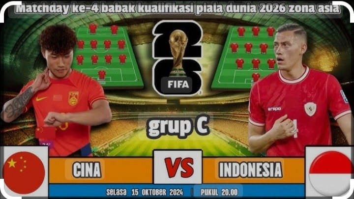China vs Indonesia di Kualifikasi Piala Dunia 2026 Zona Asia, Ambisi Raih Kemenangan Perdana